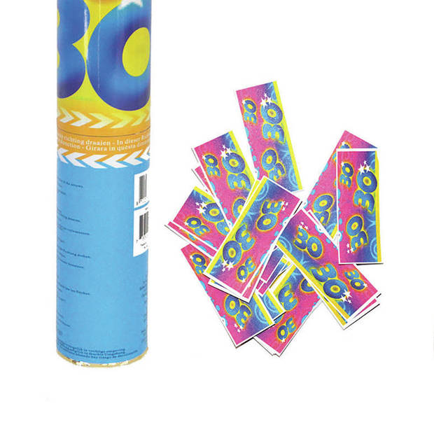Funny Fashion confetti shooter/kanon - verjaardag 30 jaar - papier - multi kleuren - 40 cm - Confetti