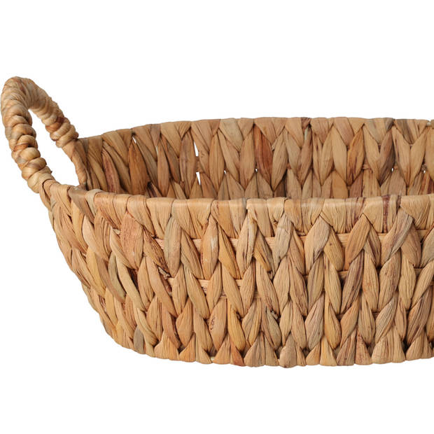 H&S Collection Broodmand - 2x - gevlochten riet - naturel - 30 x 25 x 11 cm - broodmand