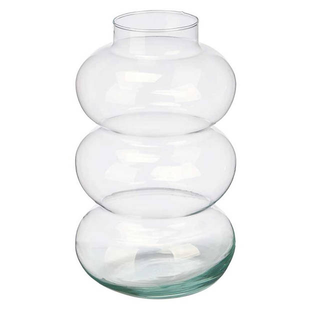 Giftdecor Bloemenvaas Bubble - luxe deco glas - helder transparant - D21 x H35 cm - sierlijke vaas - Vazen