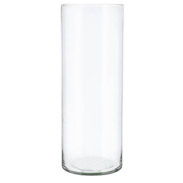 Cepewa Bloemenvaas Cylinder - helder transparant - glas - D15 x H40 cm - hand geblazen glas - Vazen