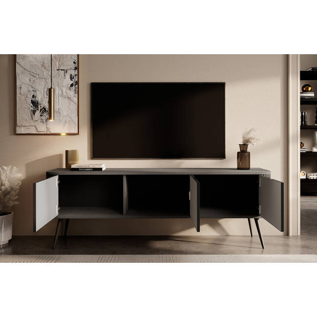 Meubella TV-Meubel Zakari - Zwart - 168 cm