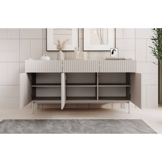 Meubella Dressoir Livako - Beige - 153 cm