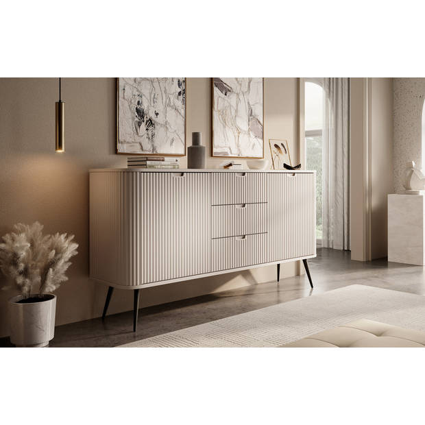 Meubella Dressoir Zakari - Beige - 168 cm