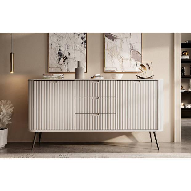 Meubella Dressoir Zakari - Beige - 168 cm