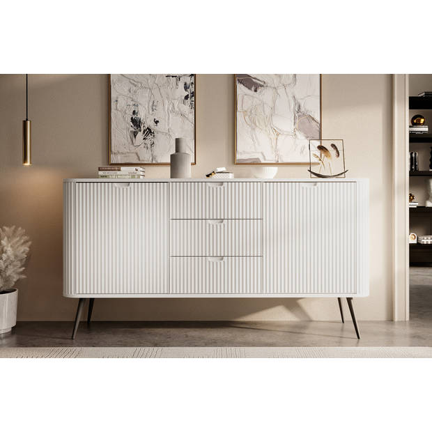 Meubella Dressoir Zakari - Wit - 168 cm