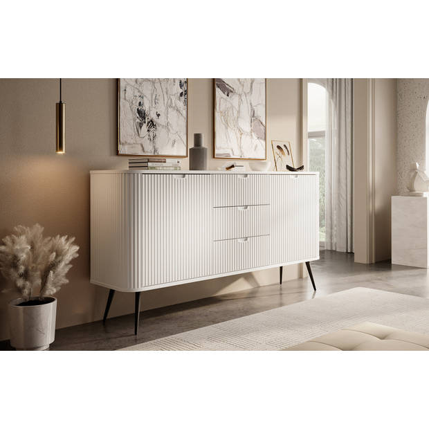 Meubella Dressoir Zakari - Wit - 168 cm