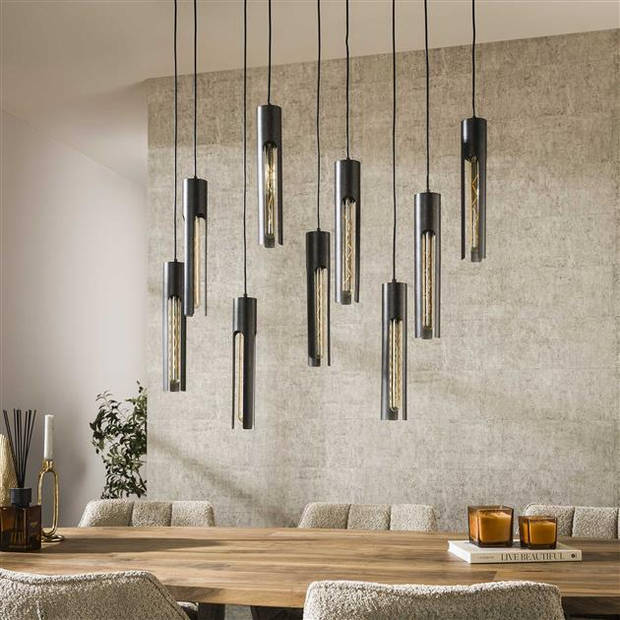 Hoyz Collection - Hanglamp 5+4 Tube - Artic Zwart