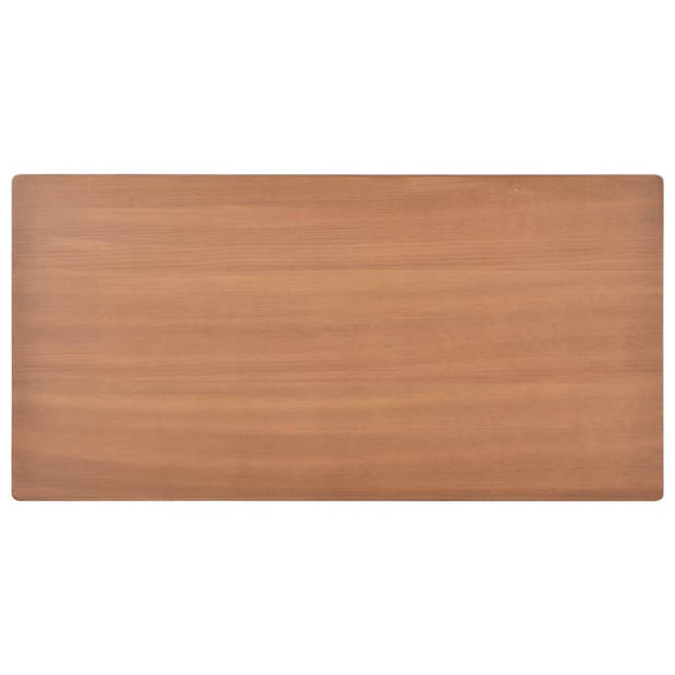 vidaXL Eettafel 120x60x73 cm massief multiplex staal bruin