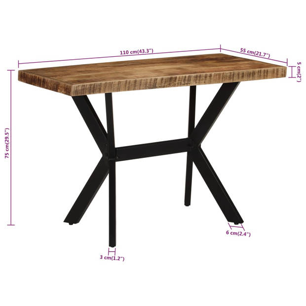 vidaXL Eettafel 110x55x75 cm massief mangohout