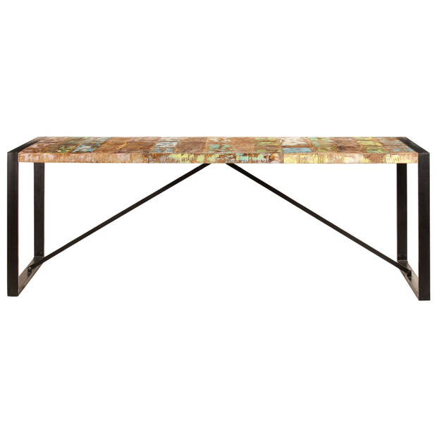 vidaXL Eettafel 220x100x75 cm massief gerecycled hout