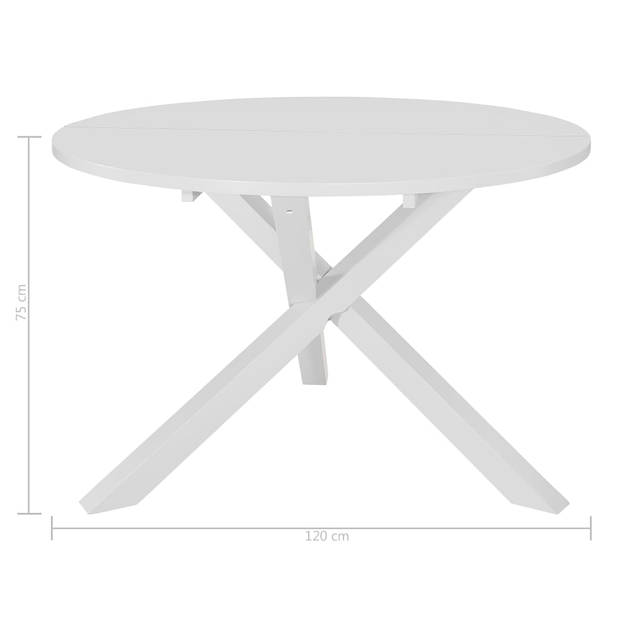 vidaXL Eettafel 120x75 cm MDF wit