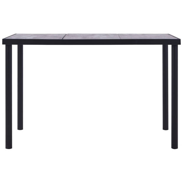 vidaXL Eettafel 160x80x75 cm MDF zwart en betongrijs