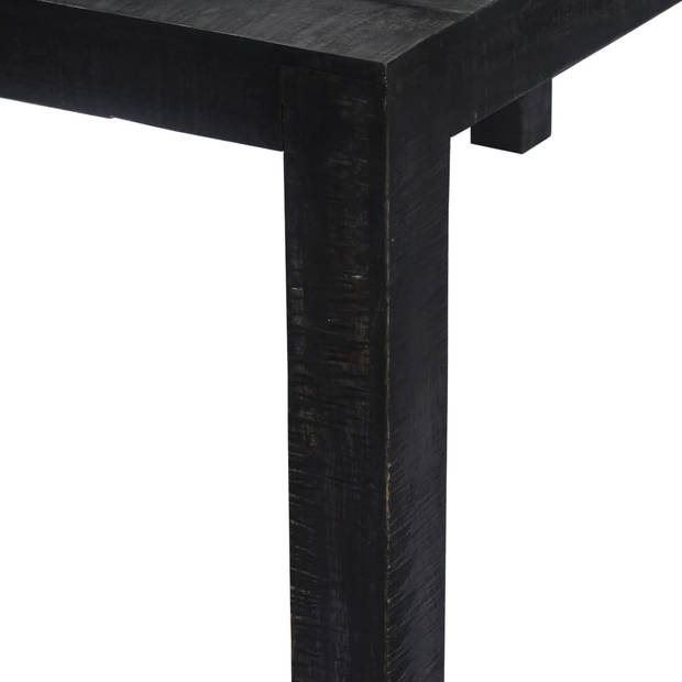 vidaXL Eettafel 118x60x76 cm massief mangohout zwart