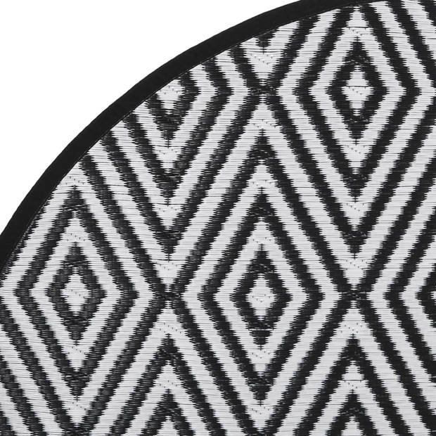 vidaXL Buitenkleed Ø200 cm polypropeen wit en zwart