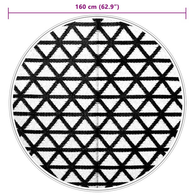 vidaXL Buitenkleed Ø 160 cm polypropeen zwart