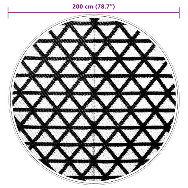 vidaXL Buitentapijt Ø 200 cm polypropeen zwart