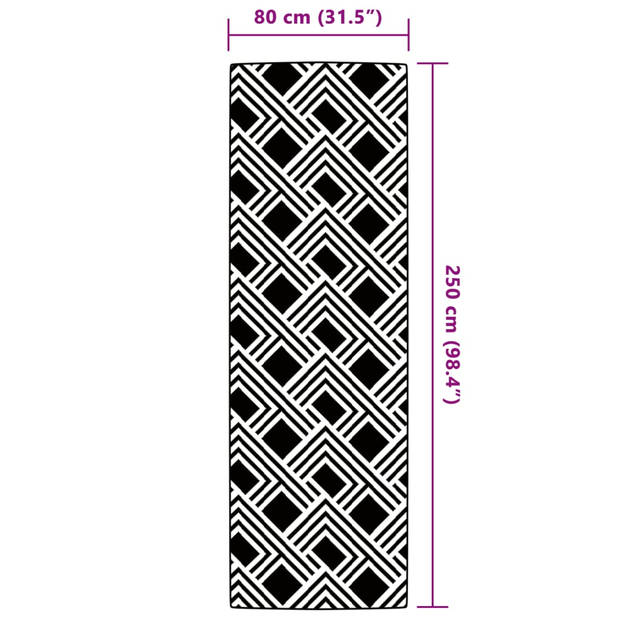 vidaXL Buitenkleed 80x250 cm polypropeen grijs