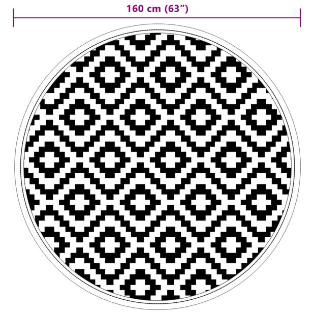 vidaXL Buitenkleed Ø 160 cm polypropeen grijs