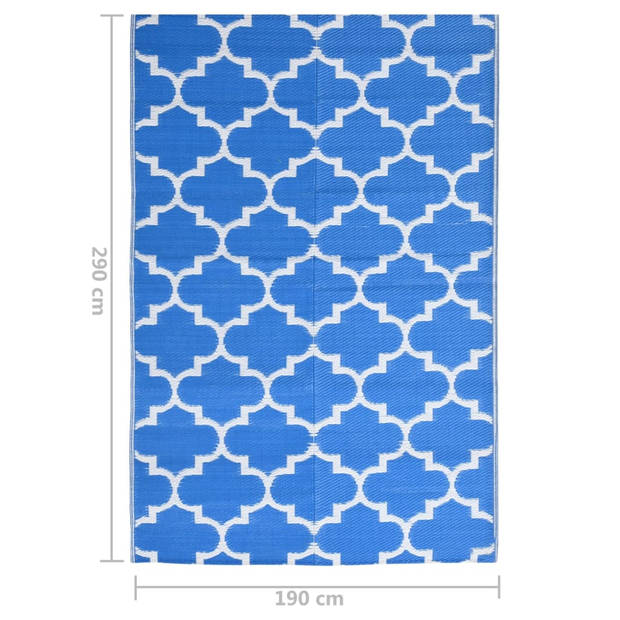 vidaXL Buitenkleed 190x290 cm polypropeen blauw