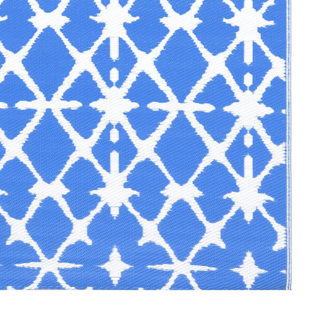 vidaXL Buitenkleed 140x200 cm polypropeen blauw en wit