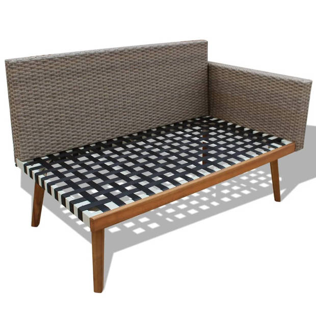 vidaXL 4-delige Loungeset met kussens poly rattan grijs