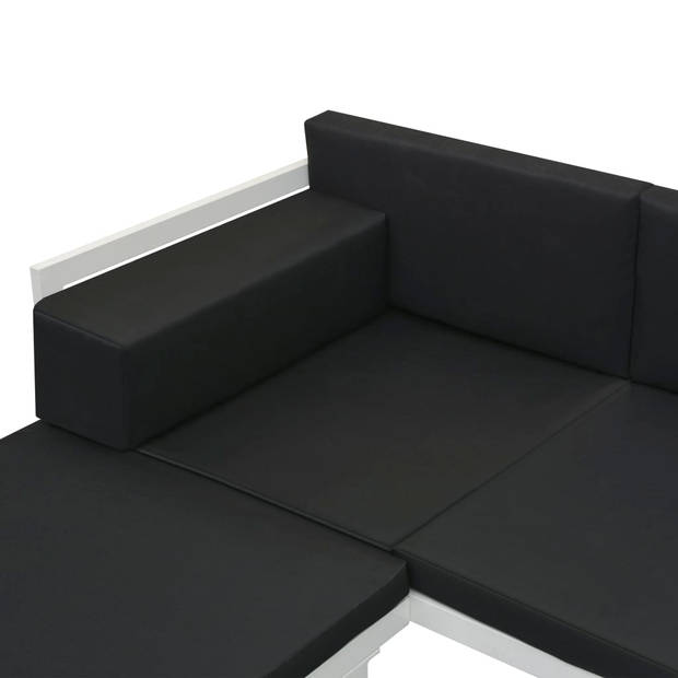 vidaXL 5-delige Loungeset textileen aluminium zwart