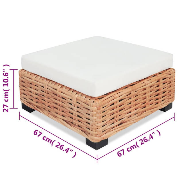 vidaXL Loungeset natuurlijk rattan 16-delig