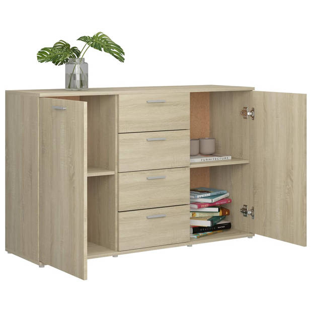 vidaXL Dressoir 120x35,5x75 cm bewerkt hout sonoma eikenkleurig