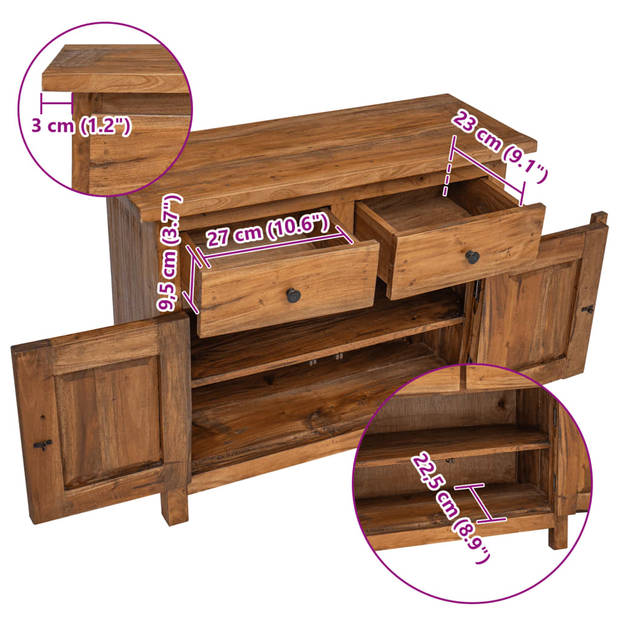 vidaXL Dressoir 75x30x65 cm massief gerecycled hout