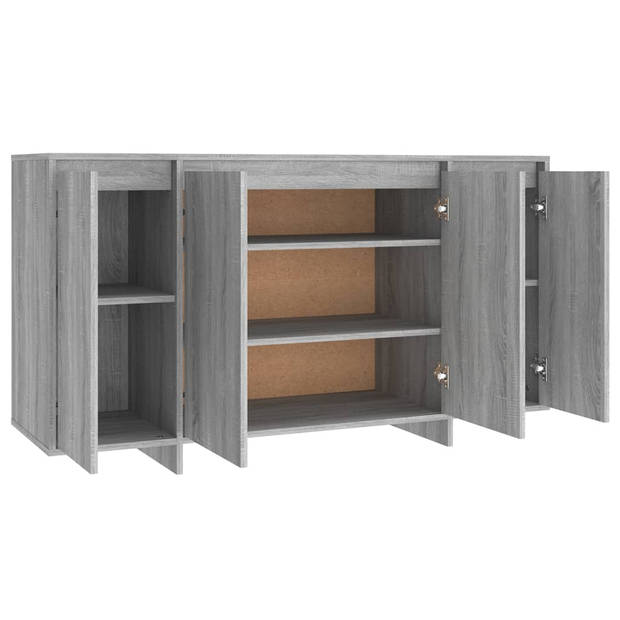 vidaXL Dressoir 135x41x75 cm bewerkt hout grijs sonoma eikenkleurig