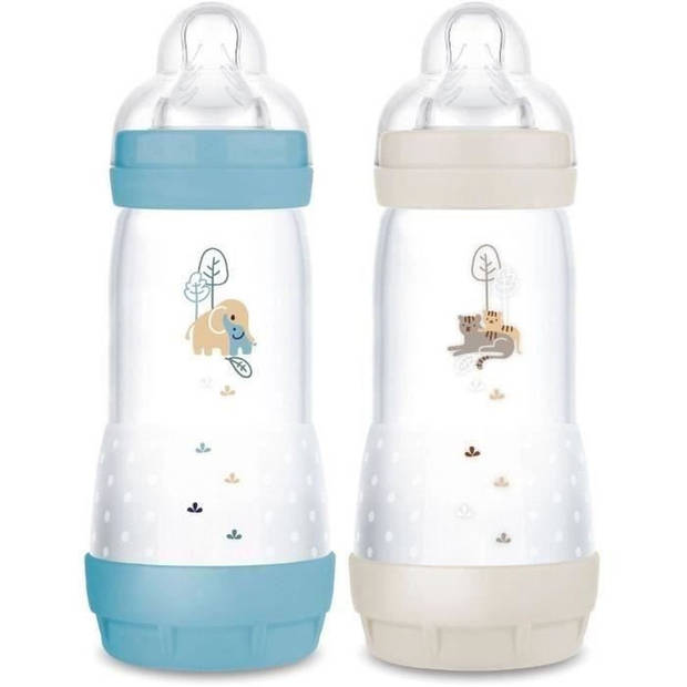 Set van 2 Babyflessen - MAM - Easy Start - Antikoliek - 320 ml - Flow 3 speen - Oceaan + Zand