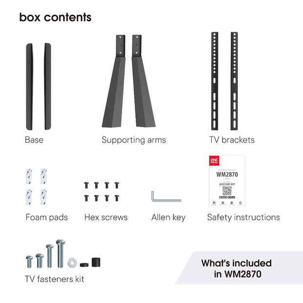 One For All WM2870 Tabletop TV standaard 32-70 inch - VESA 800 - zwart