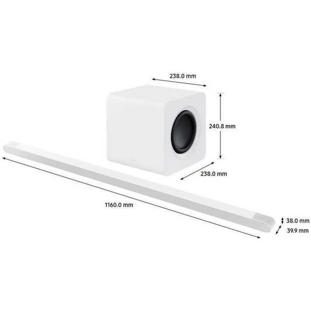 3.1.2ch soundbar - SAMSUNG - HW-S801B - Draadloos Atmos - Ultradun - Wifi - Bluetooth - Spraakbesturing - Q-Symphony 2.0