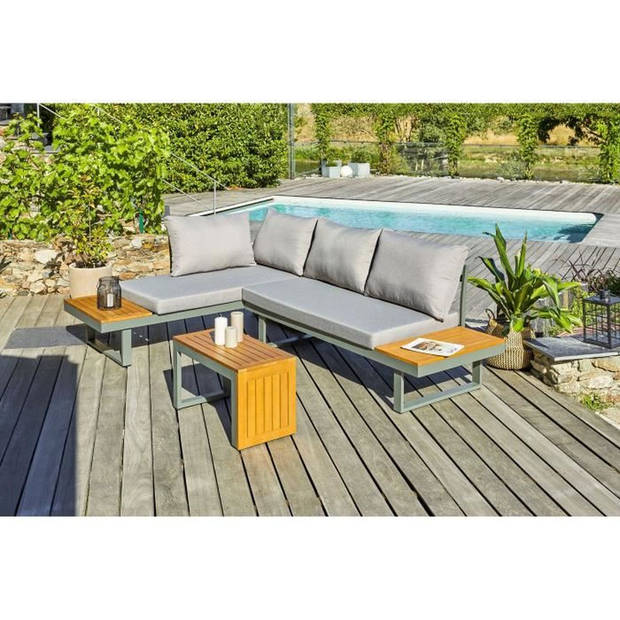 Modulaire tuinset - Kaki - Acaciahout en aluminium - DCB GARDEN - 4 zits - TOKYO