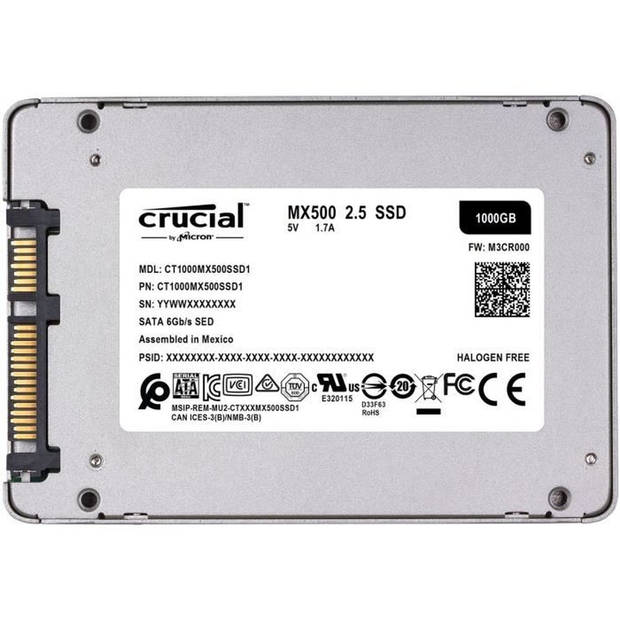 CRUCIAL - Interne SSD - MX500 - 1 TB - 2,5 (CT1000MX500SSD1)