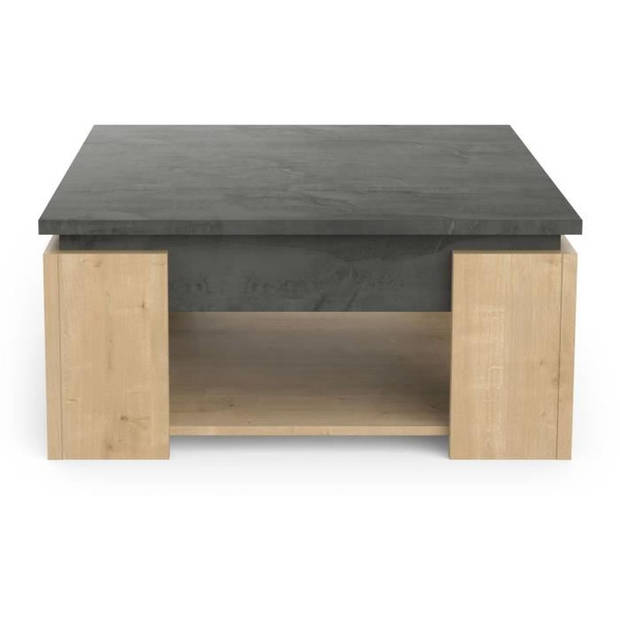 AUSTIN vierkante salontafel - Hamilton en Sidewalk eiken decor - L 80 x D 80 x H 37,2 cm - DEMEYERE