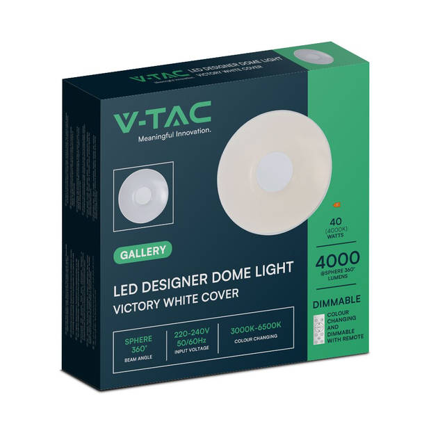 V-TAC VT-8565 Designer plafondlampen - Kleurwisselende afstandsbediening - IP20 - 40 Watt - 4000 Lumen - 3IN1 -