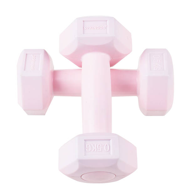 Springos Dumbbell Set 0.5 kg Roze