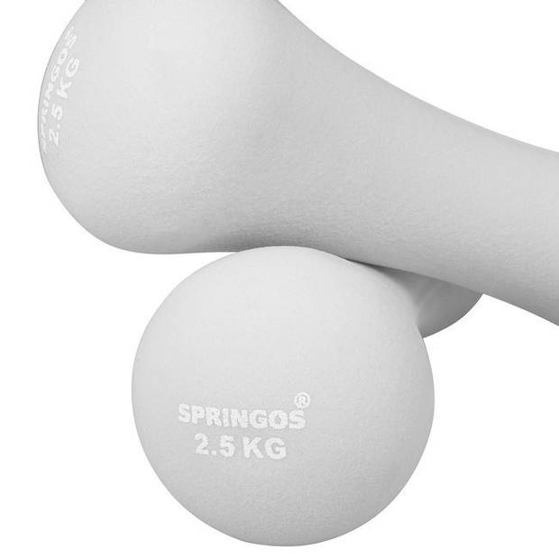 Springos Dumbbell Set - 5 kg - Grijs