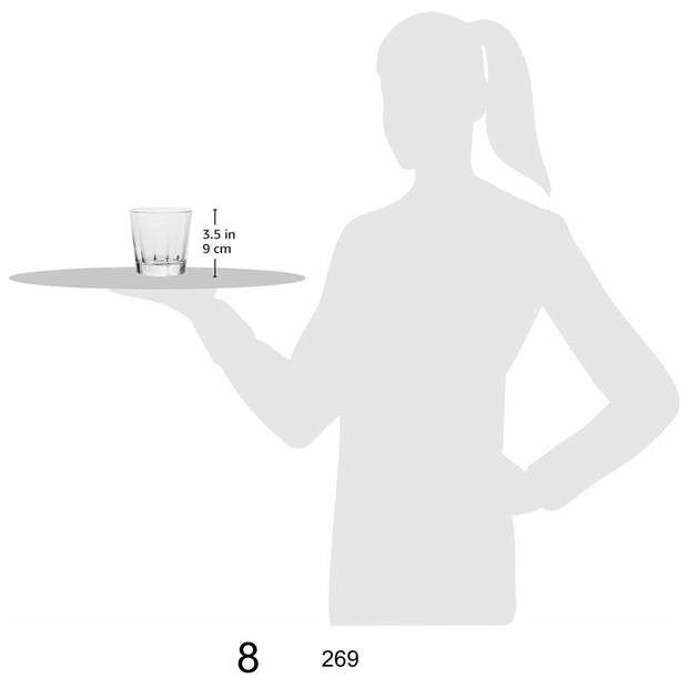 Old Fashioned Whiskey Glas - cocktailglas - 269 ml - Set van 8