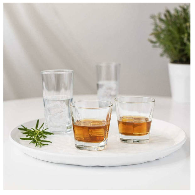 Old Fashioned Whiskey Glas - cocktailglas - 269 ml - Set van 8