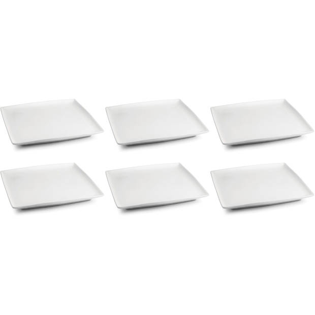 BonBistro Ontbijtbord Yong Squito 23 x 23 cm - Wit - 6 stuks