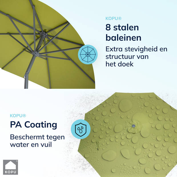 Kopu® Valencia Parasol Rond 300 cm met Beschermhoes - Olijfgroen