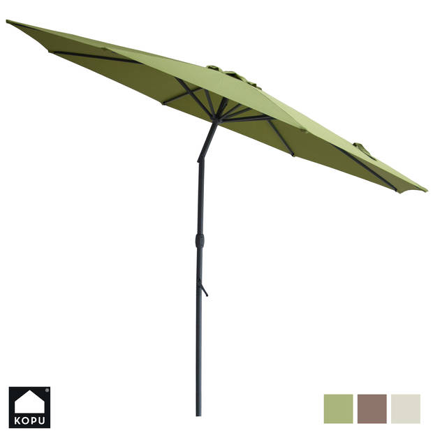 Kopu® Valencia Parasol Rond 300 cm met Beschermhoes - Olijfgroen