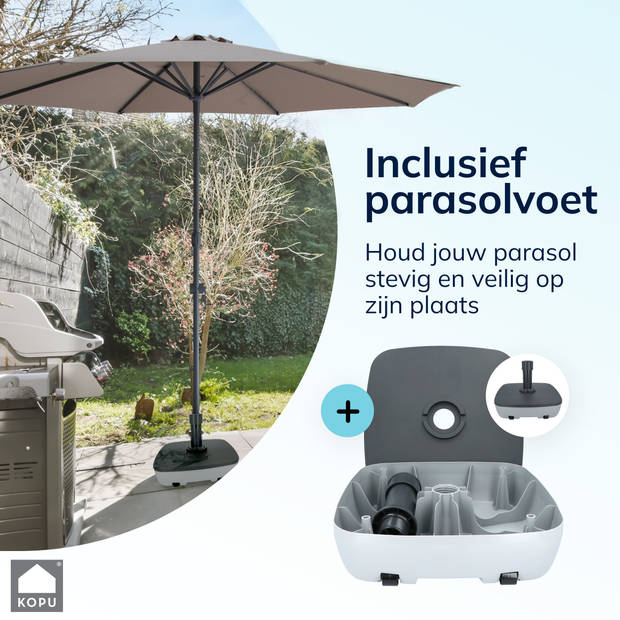 Kopu® Valencia Parasol Rond 300 cm met Beschermhoes - Taupe