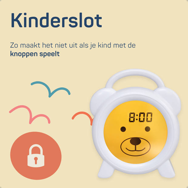 Slaaptrainer Beer, nachtlampje en wekker - Vroege Vogeltjes