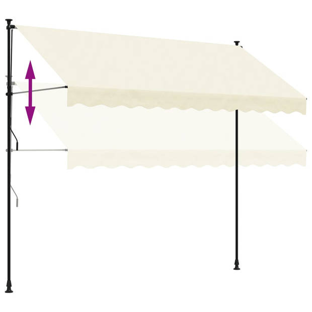 vidaXL Luifel uittrekbaar 300x150 cm stof en staal crèmekleurig