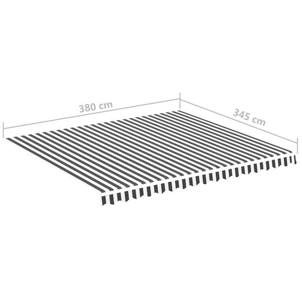 vidaXL Vervangingsdoek voor luifel 4x3,5 m antracietkleurig en wit