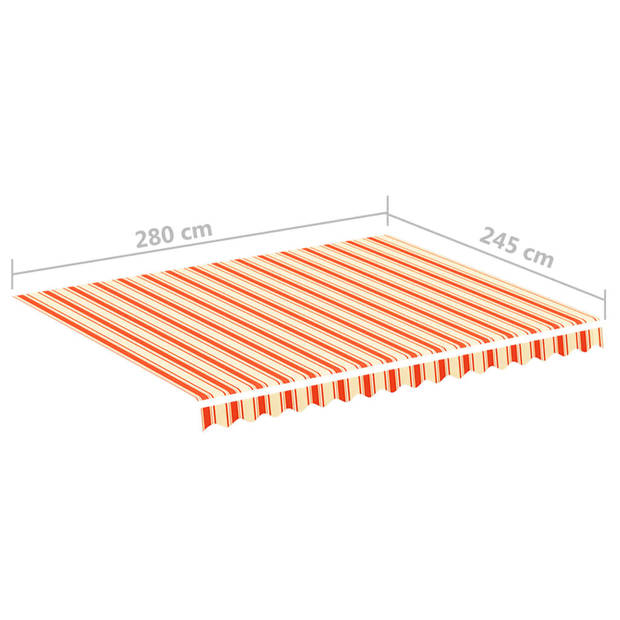 vidaXL Vervangingsdoek voor luifel 3x2,5 m geel en oranje