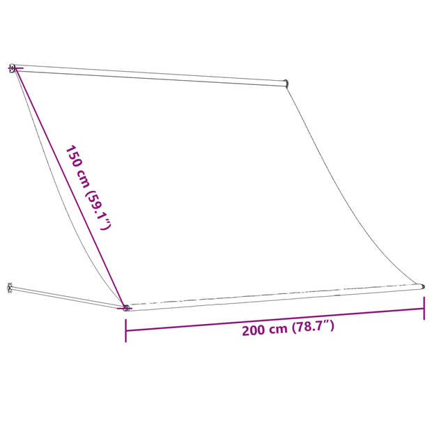 vidaXL Luifel uittrekbaar 200x150 cm stof en staal antracietkleurig